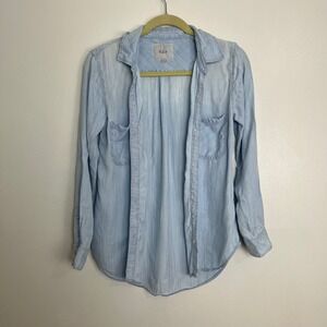 Rails Carter Light Vintage Wash Denim Chambray Button Down Shirt Extra Small